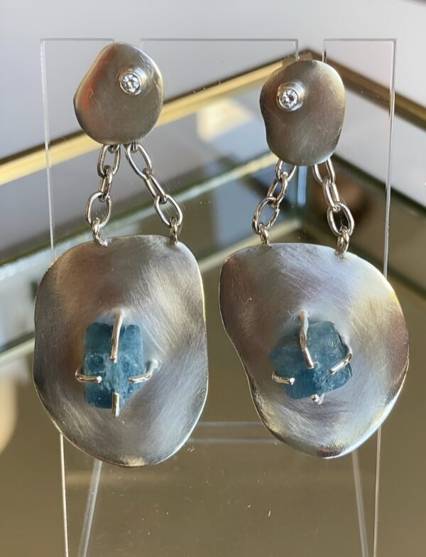 Cala Ambolo Raw Aquamarine Earrings - Image 2